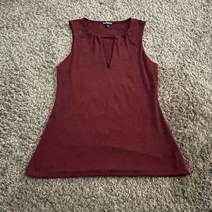Express V Neck Shirt - Burgundy/Maroon Color - Size S